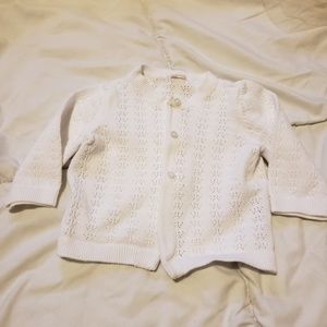 Knitted white baby jacket 0-3 months